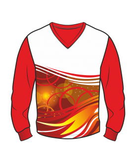 Футболка с длинным рукавом 207 втачной рукав расцветка5 красная